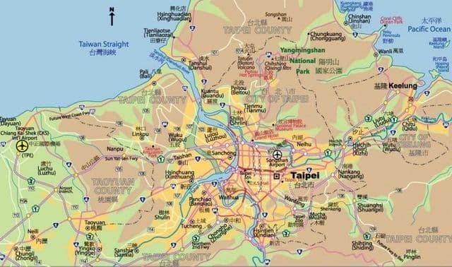 Plan des aéroports de Taipei
