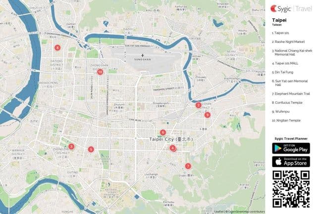 Plan des attractions de Taipei