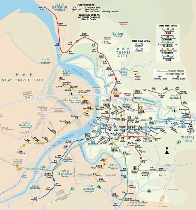 Plan du chemin de fer de Taipei