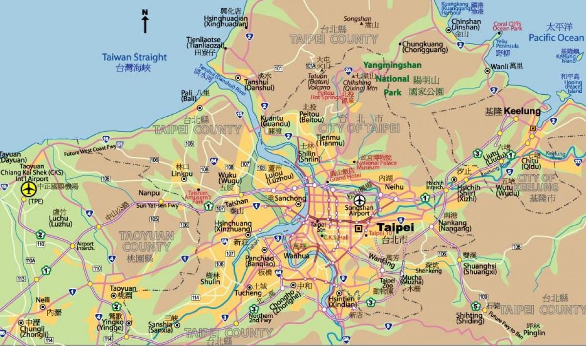 Plan des aéroports de Taipei
