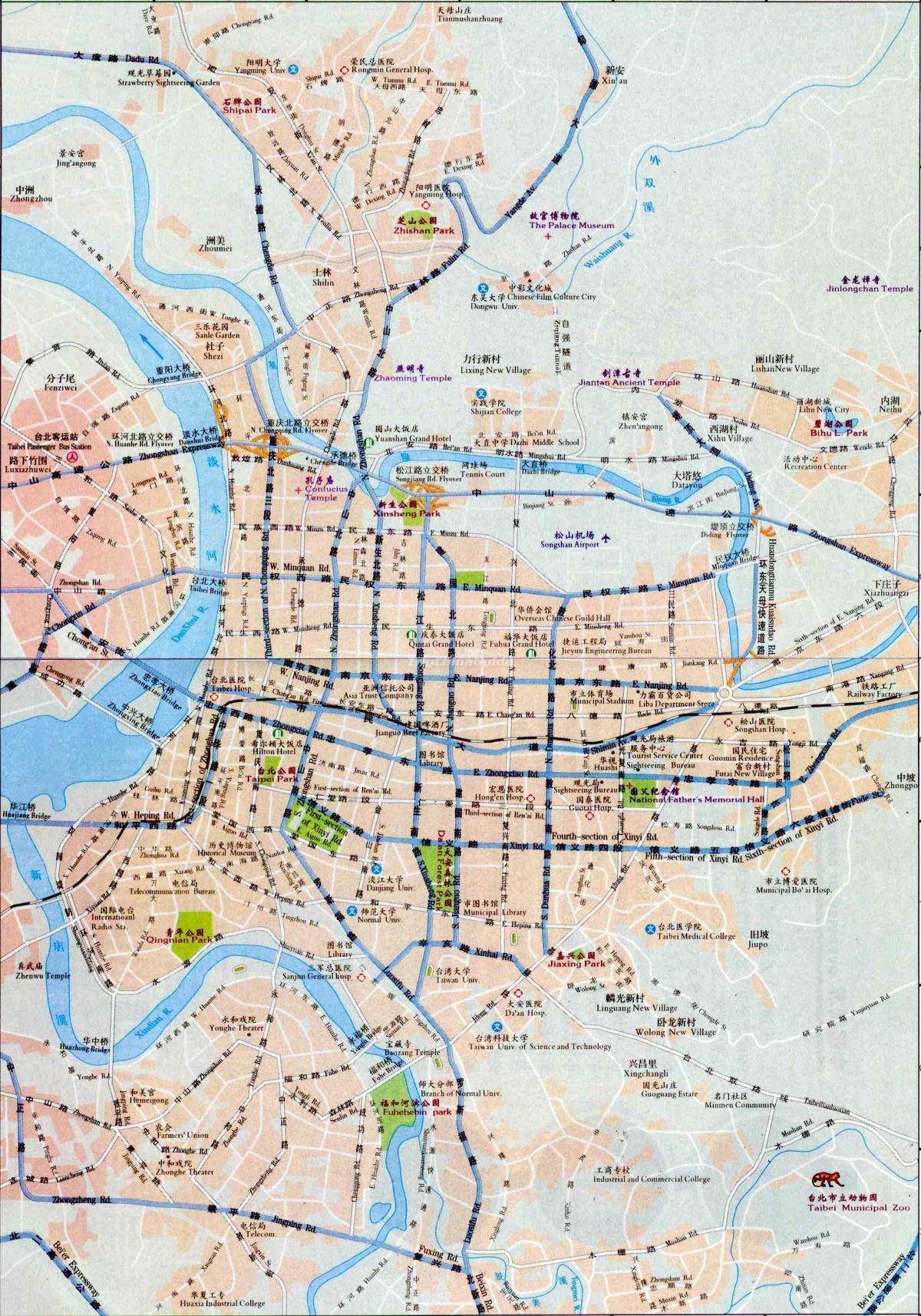Plan des routes de Taipei