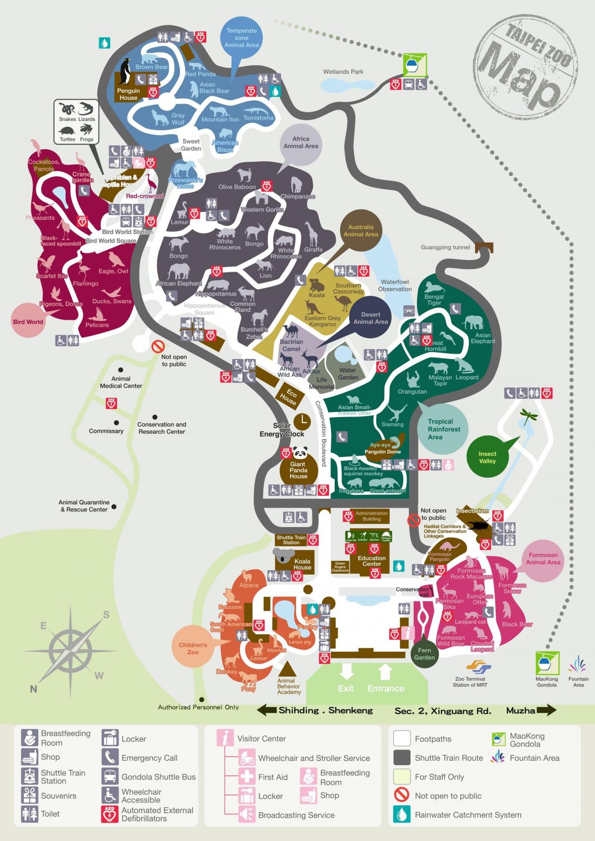 Plan du parc zoologique de Taipei